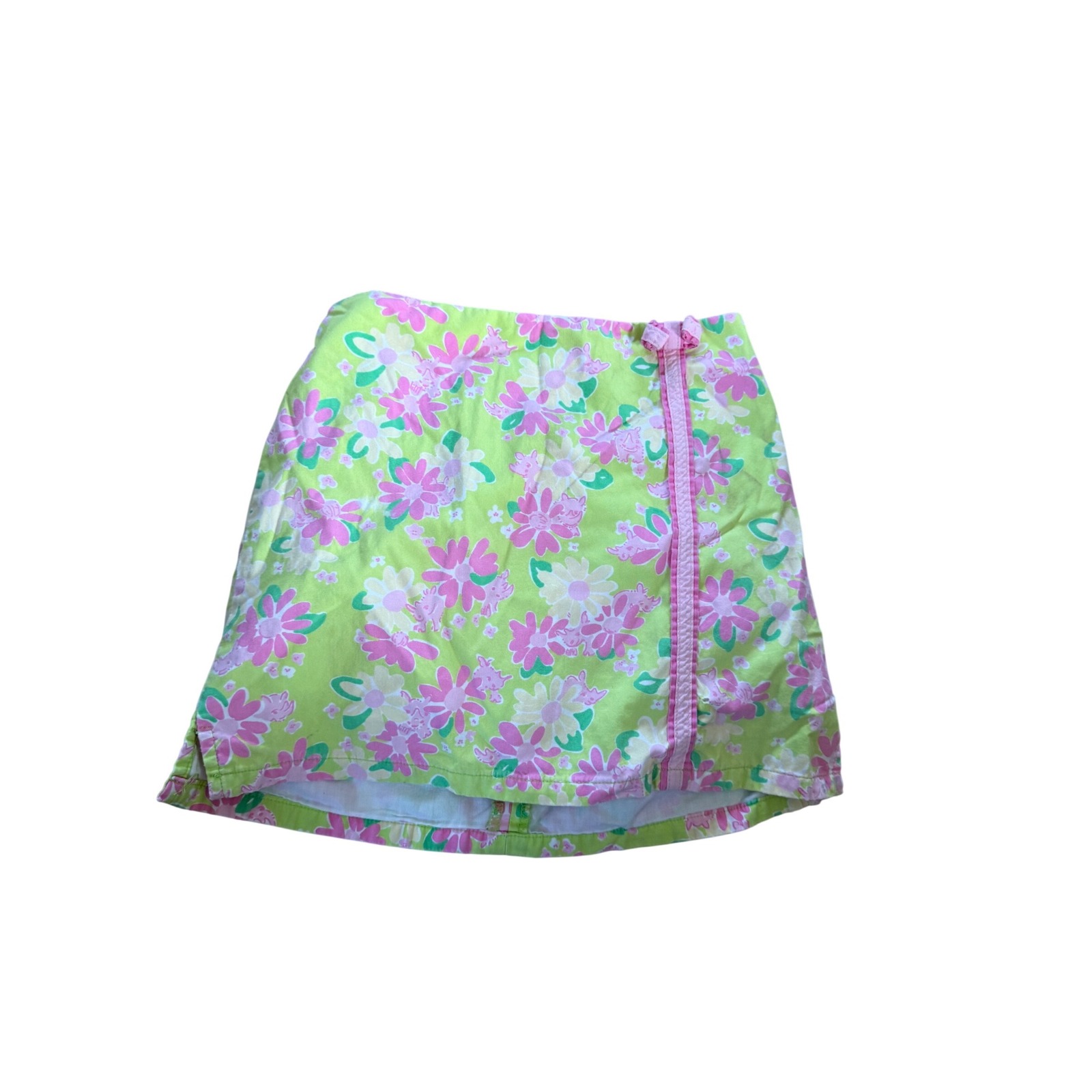 Lilly Pulitzer Green And Pink Floral Print Skort